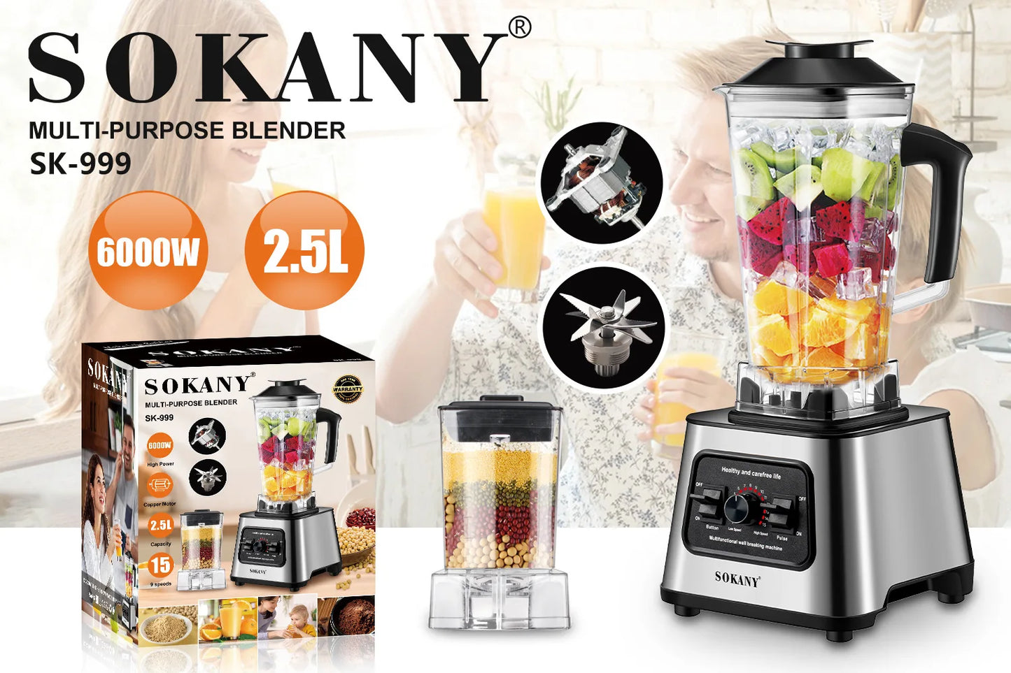 6000W Powerful Blender